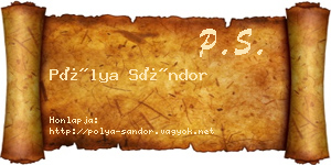 Pólya Sándor névjegykártya