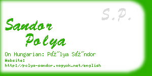 sandor polya business card