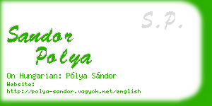 sandor polya business card